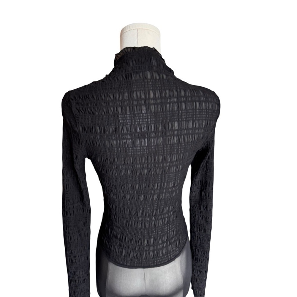 Hello Molly - NWT Black Long Sleeve Textured Bodysuit Sz S - Picture 5 of 9